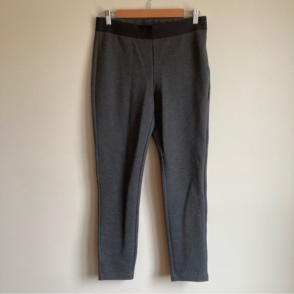 NWT Gap Stretchy Straight Leg Pants Charcoal Elastic Waist M